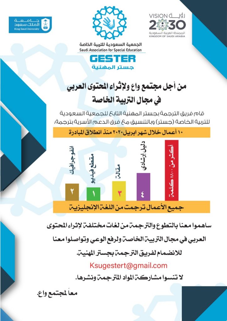 مبادرة اثراء تقرير شهر أبريل فريق ترجمة جستر المهنية